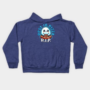 RIP Rest in Pizza - Cute Ghost with Pizza Kids Hoodie